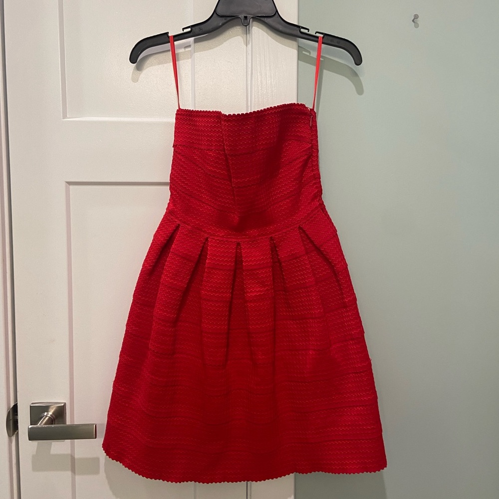 Francesca’s Red Strapless Cocktail Dress
